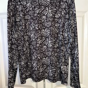 32 Degrees Women's Black Floral Long Sleeve Tee UPF 50+ Size L